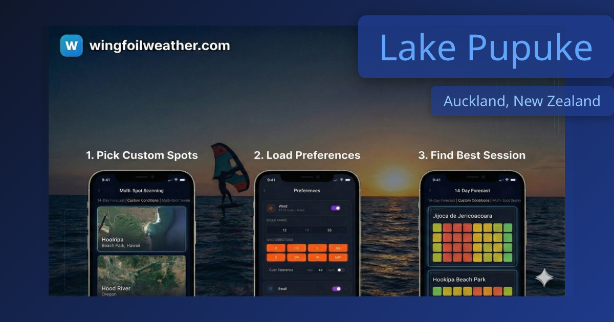 Lake Pupuke: 6 kph NE Now | Wingfoil Forecast | Auckland, New Zealand ...