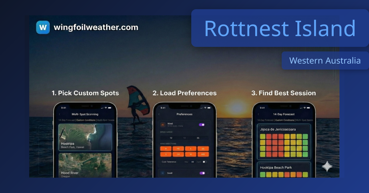 Rottnest Island: 30 kph SSE Now | Wingfoil Forecast | Western Australia ...